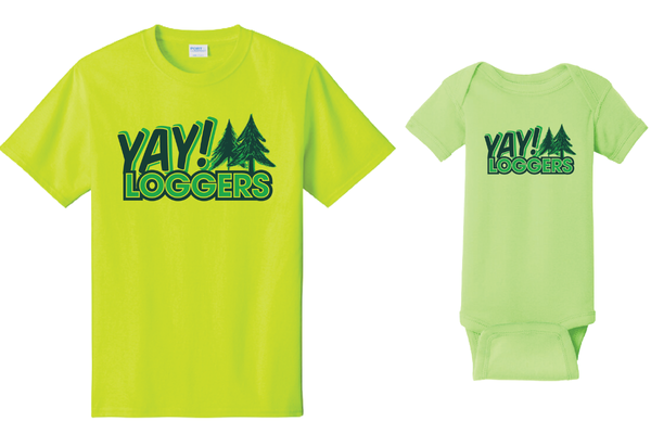 NEW! Yay Loggers t-shirt and onesies